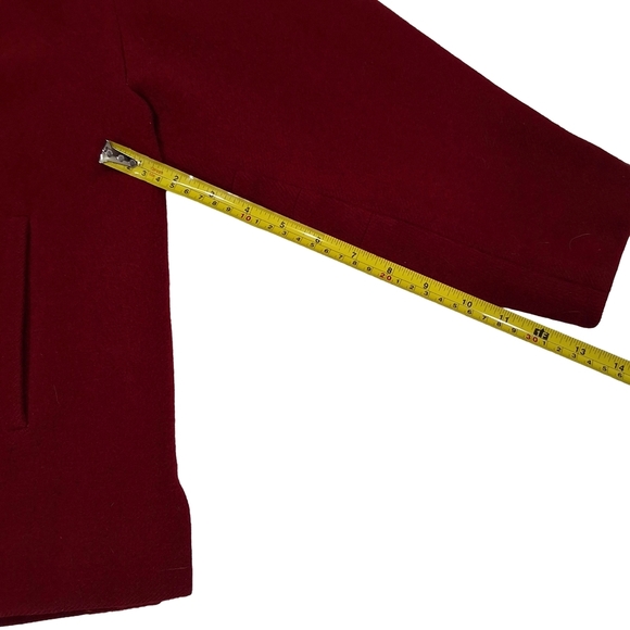 Monte-Sano & Pruzan~Women VTG 60s Red Swing Coat~NY Couture~Open Front~ONE SIZE - Picture 7 of 10